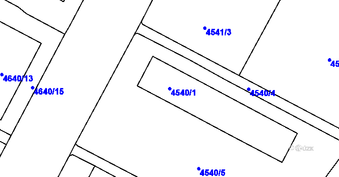 Parcela st. 4540/1 v KÚ Jihlava, Katastrální mapa