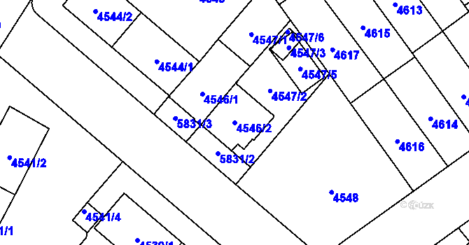 Parcela st. 4546/2 v KÚ Jihlava, Katastrální mapa