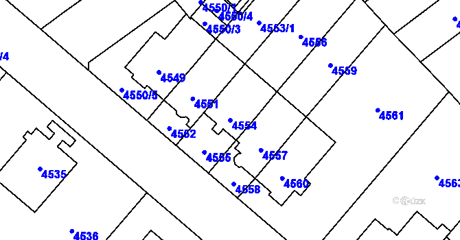 Parcela st. 4554 v KÚ Jihlava, Katastrální mapa