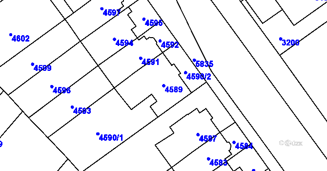 Parcela st. 4589 v KÚ Jihlava, Katastrální mapa