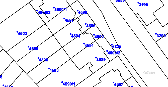 Parcela st. 4591 v KÚ Jihlava, Katastrální mapa