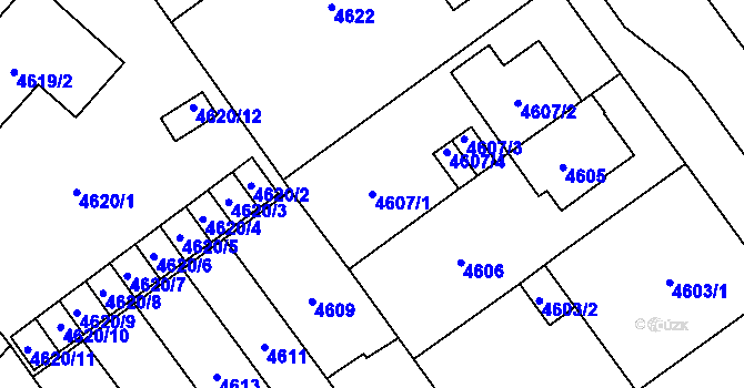 Parcela st. 4607/1 v KÚ Jihlava, Katastrální mapa