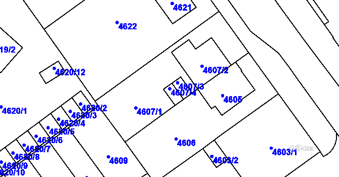 Parcela st. 4607/4 v KÚ Jihlava, Katastrální mapa