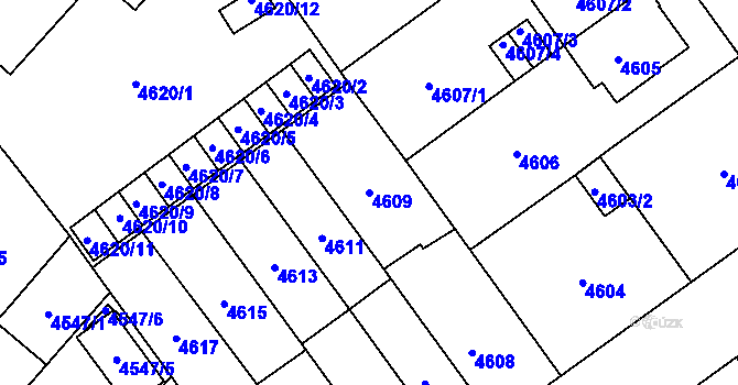 Parcela st. 4609 v KÚ Jihlava, Katastrální mapa