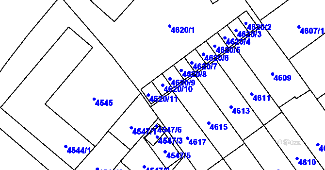 Parcela st. 4620/10 v KÚ Jihlava, Katastrální mapa