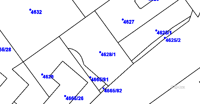 Parcela st. 4628/1 v KÚ Jihlava, Katastrální mapa
