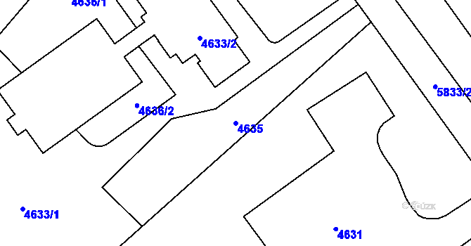 Parcela st. 4635 v KÚ Jihlava, Katastrální mapa