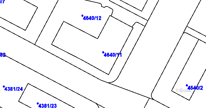 Parcela st. 4640/11 v KÚ Jihlava, Katastrální mapa