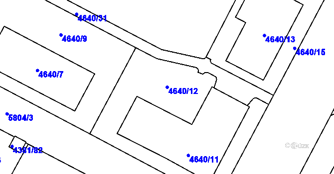 Parcela st. 4640/12 v KÚ Jihlava, Katastrální mapa