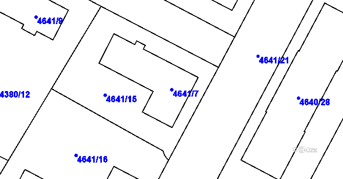Parcela st. 4641/7 v KÚ Jihlava, Katastrální mapa