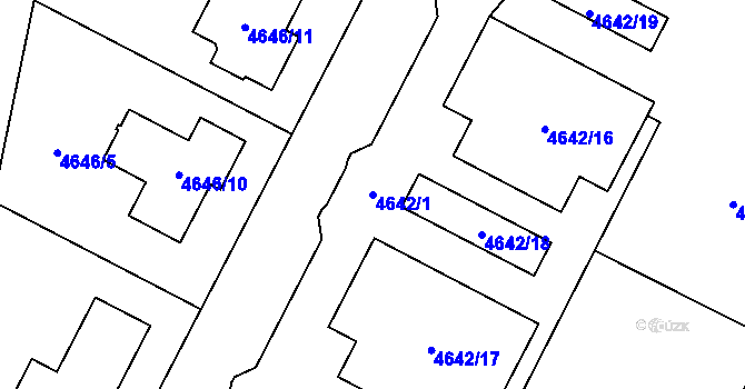 Parcela st. 4642/1 v KÚ Jihlava, Katastrální mapa