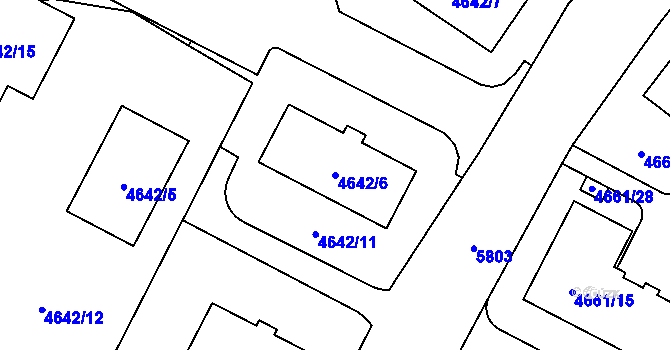 Parcela st. 4642/6 v KÚ Jihlava, Katastrální mapa