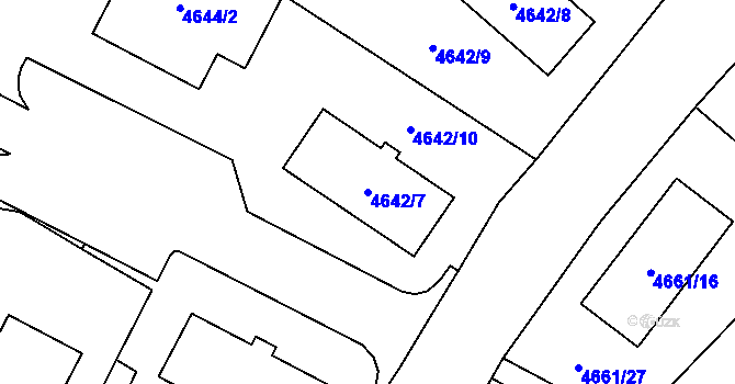 Parcela st. 4642/7 v KÚ Jihlava, Katastrální mapa