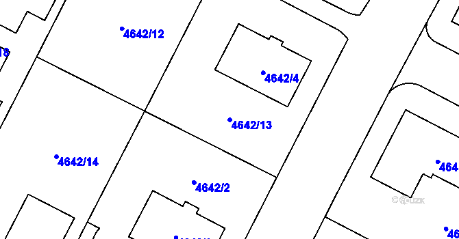 Parcela st. 4642/13 v KÚ Jihlava, Katastrální mapa