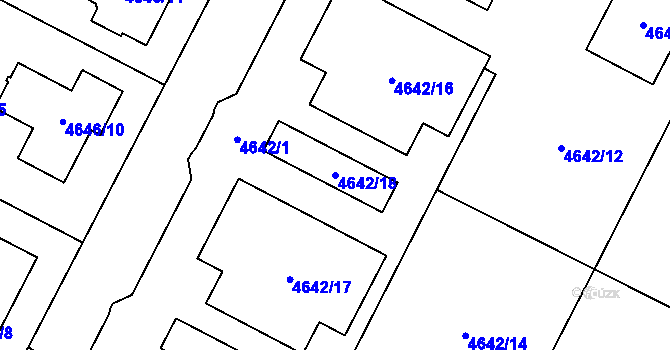 Parcela st. 4642/18 v KÚ Jihlava, Katastrální mapa