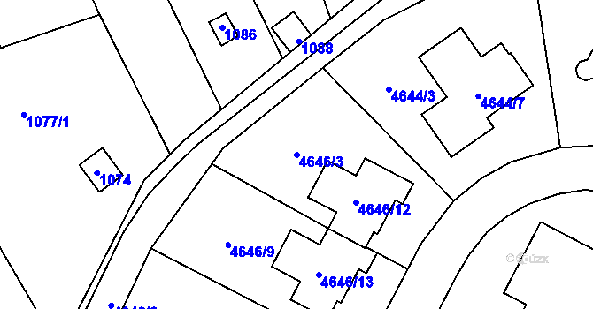 Parcela st. 4646/3 v KÚ Jihlava, Katastrální mapa