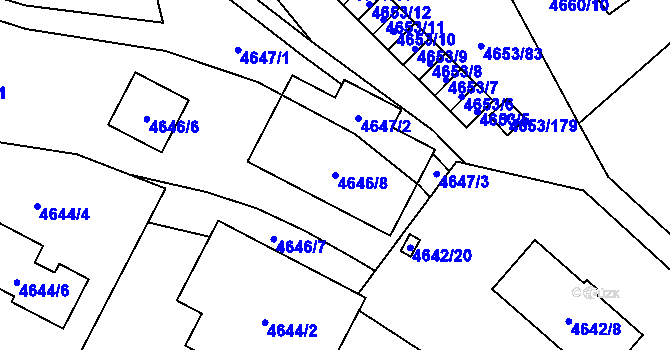 Parcela st. 4646/8 v KÚ Jihlava, Katastrální mapa