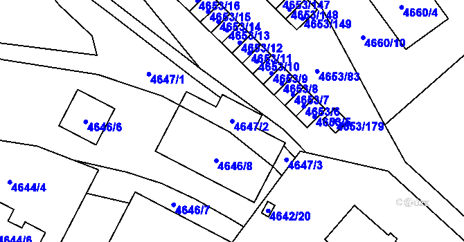 Parcela st. 4647/2 v KÚ Jihlava, Katastrální mapa
