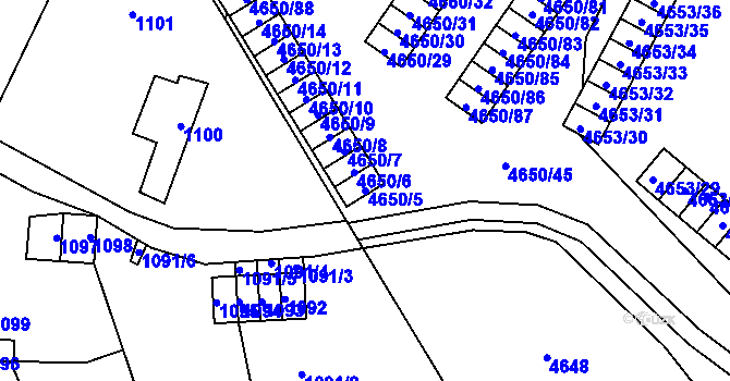 Parcela st. 4650/5 v KÚ Jihlava, Katastrální mapa