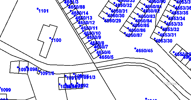 Parcela st. 4650/6 v KÚ Jihlava, Katastrální mapa