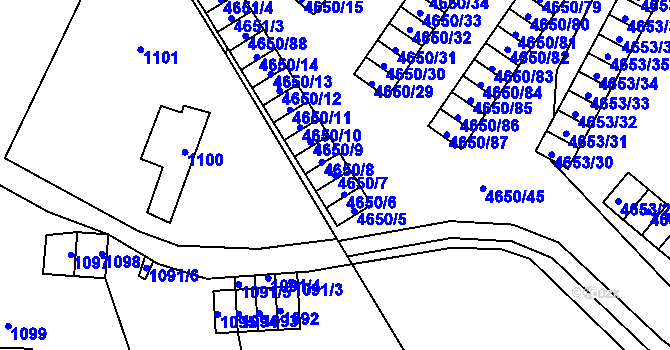 Parcela st. 4650/7 v KÚ Jihlava, Katastrální mapa