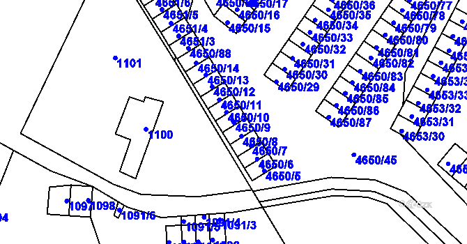 Parcela st. 4650/9 v KÚ Jihlava, Katastrální mapa