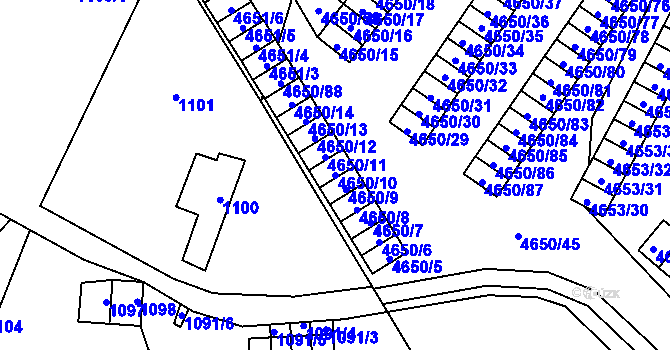 Parcela st. 4650/10 v KÚ Jihlava, Katastrální mapa