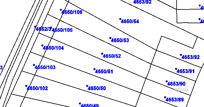 Parcela st. 4650/52 v KÚ Jihlava, Katastrální mapa