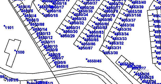 Parcela st. 4650/86 v KÚ Jihlava, Katastrální mapa