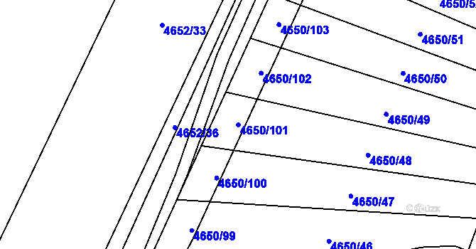 Parcela st. 4650/101 v KÚ Jihlava, Katastrální mapa