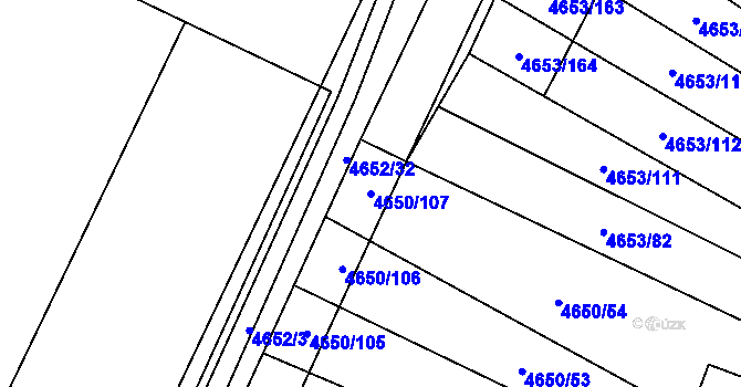 Parcela st. 4650/107 v KÚ Jihlava, Katastrální mapa