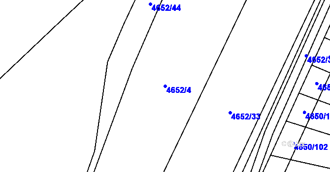 Parcela st. 4652/4 v KÚ Jihlava, Katastrální mapa
