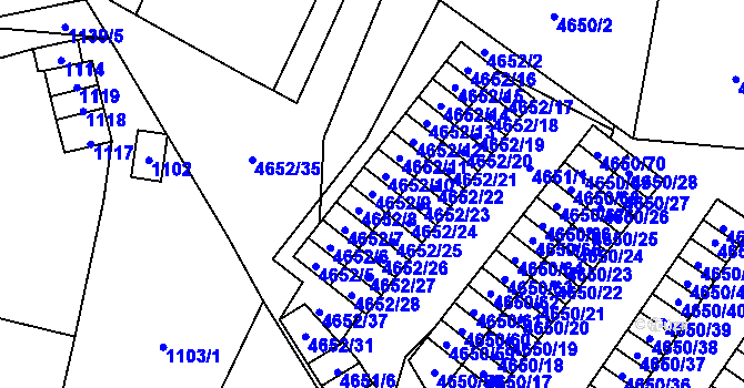 Parcela st. 4652/9 v KÚ Jihlava, Katastrální mapa
