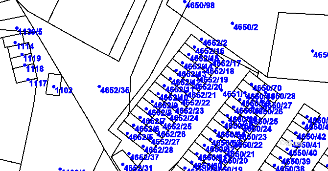 Parcela st. 4652/11 v KÚ Jihlava, Katastrální mapa