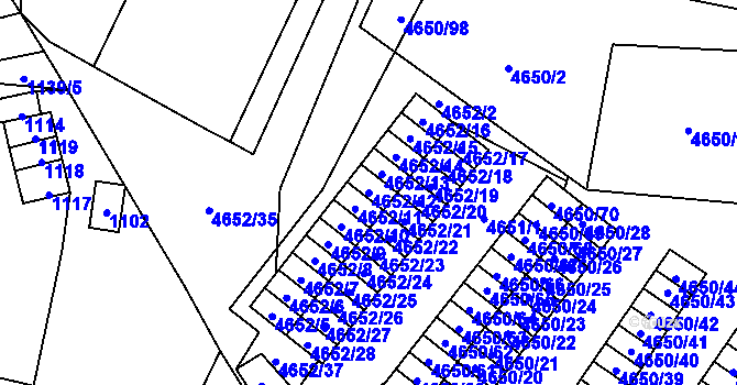 Parcela st. 4652/12 v KÚ Jihlava, Katastrální mapa
