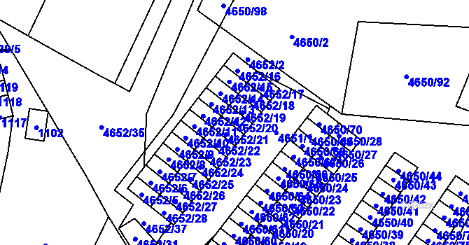 Parcela st. 4652/20 v KÚ Jihlava, Katastrální mapa