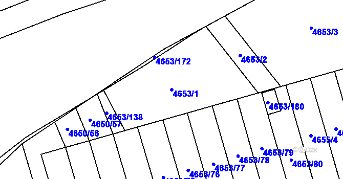 Parcela st. 4653/1 v KÚ Jihlava, Katastrální mapa