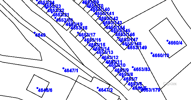 Parcela st. 4653/13 v KÚ Jihlava, Katastrální mapa