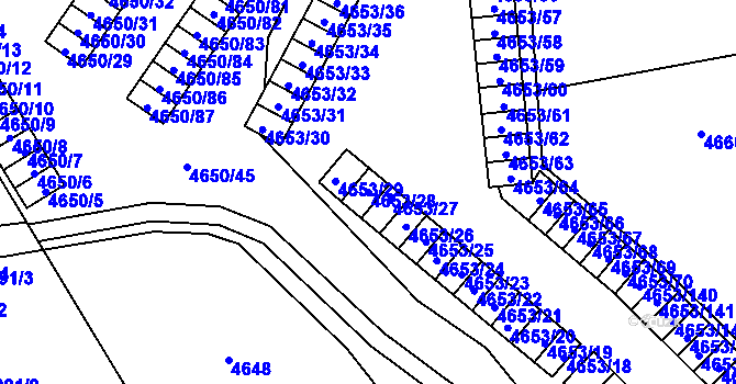 Parcela st. 4653/28 v KÚ Jihlava, Katastrální mapa