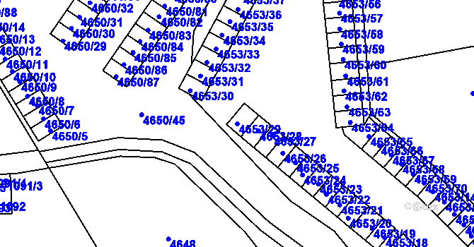 Parcela st. 4653/29 v KÚ Jihlava, Katastrální mapa