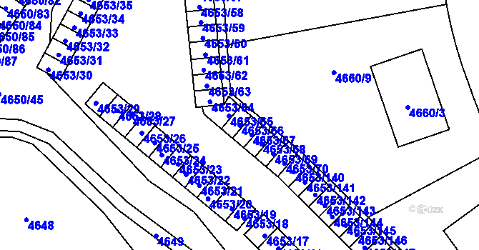 Parcela st. 4653/66 v KÚ Jihlava, Katastrální mapa
