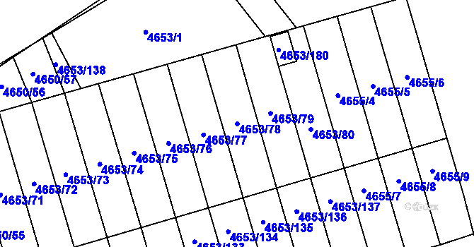 Parcela st. 4653/78 v KÚ Jihlava, Katastrální mapa