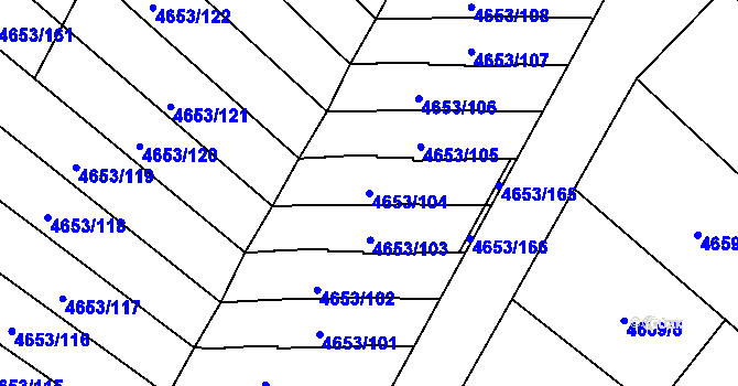 Parcela st. 4653/104 v KÚ Jihlava, Katastrální mapa