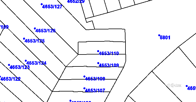 Parcela st. 4653/110 v KÚ Jihlava, Katastrální mapa