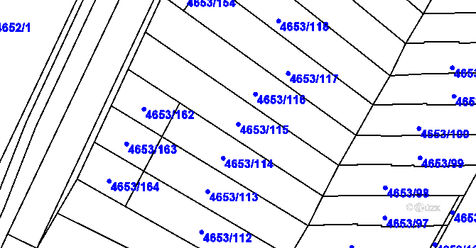 Parcela st. 4653/115 v KÚ Jihlava, Katastrální mapa