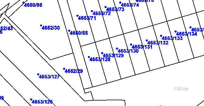 Parcela st. 4653/129 v KÚ Jihlava, Katastrální mapa