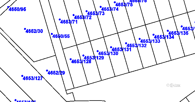 Parcela st. 4653/130 v KÚ Jihlava, Katastrální mapa