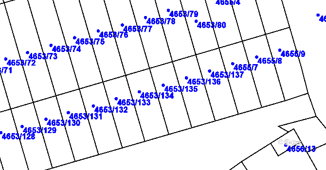 Parcela st. 4653/135 v KÚ Jihlava, Katastrální mapa