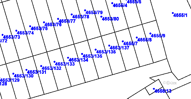 Parcela st. 4653/136 v KÚ Jihlava, Katastrální mapa