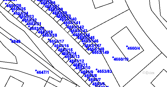 Parcela st. 4653/147 v KÚ Jihlava, Katastrální mapa